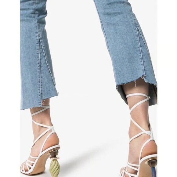 Frame Le Crop Mini Boot Flare Raw Hem Light Wash Jeans Sz 26 - Picture 2 of 11